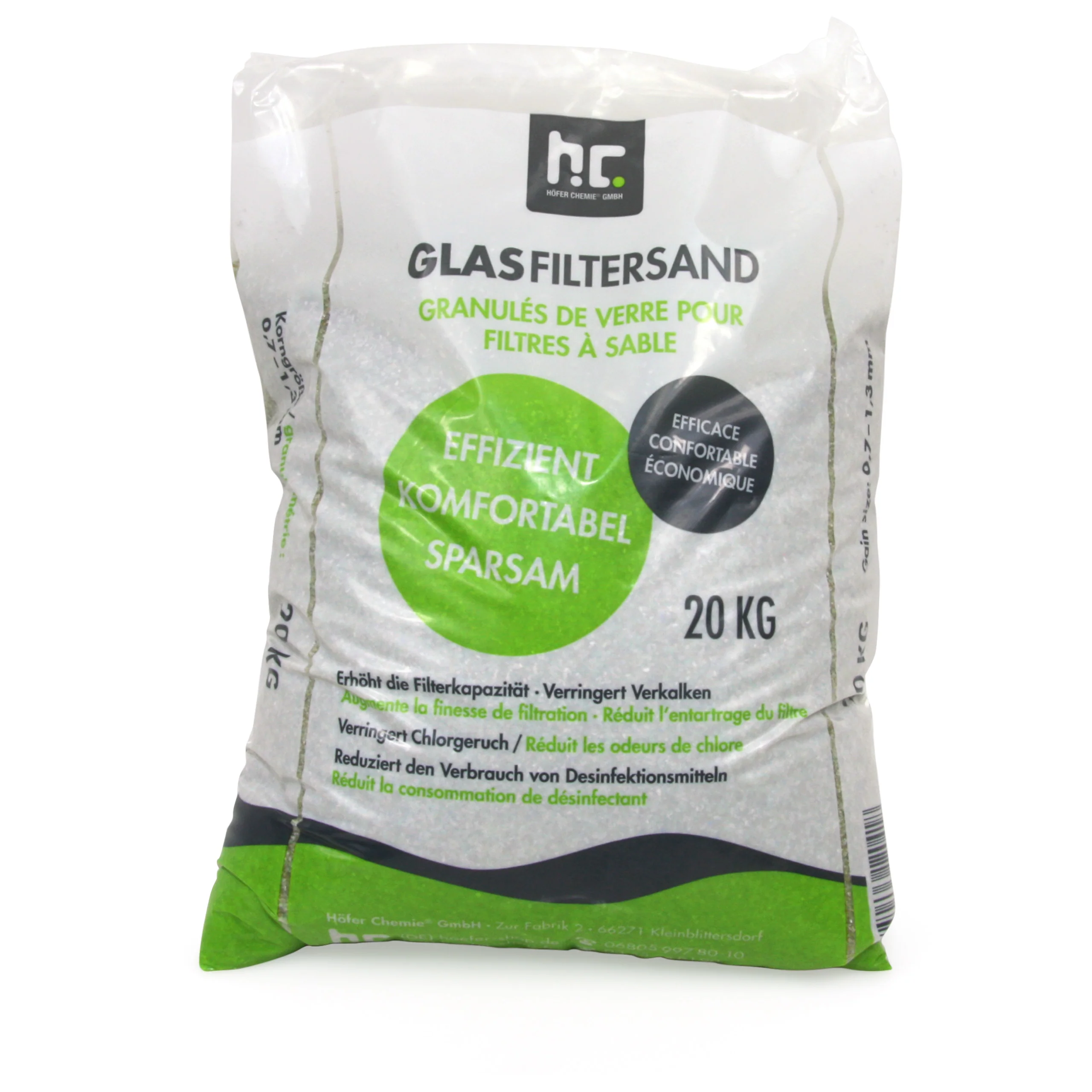 20 kg Spezial Glasgranulat für Sandfilteranlagen 0,7 - 1,3 mm Körnung - Image 3