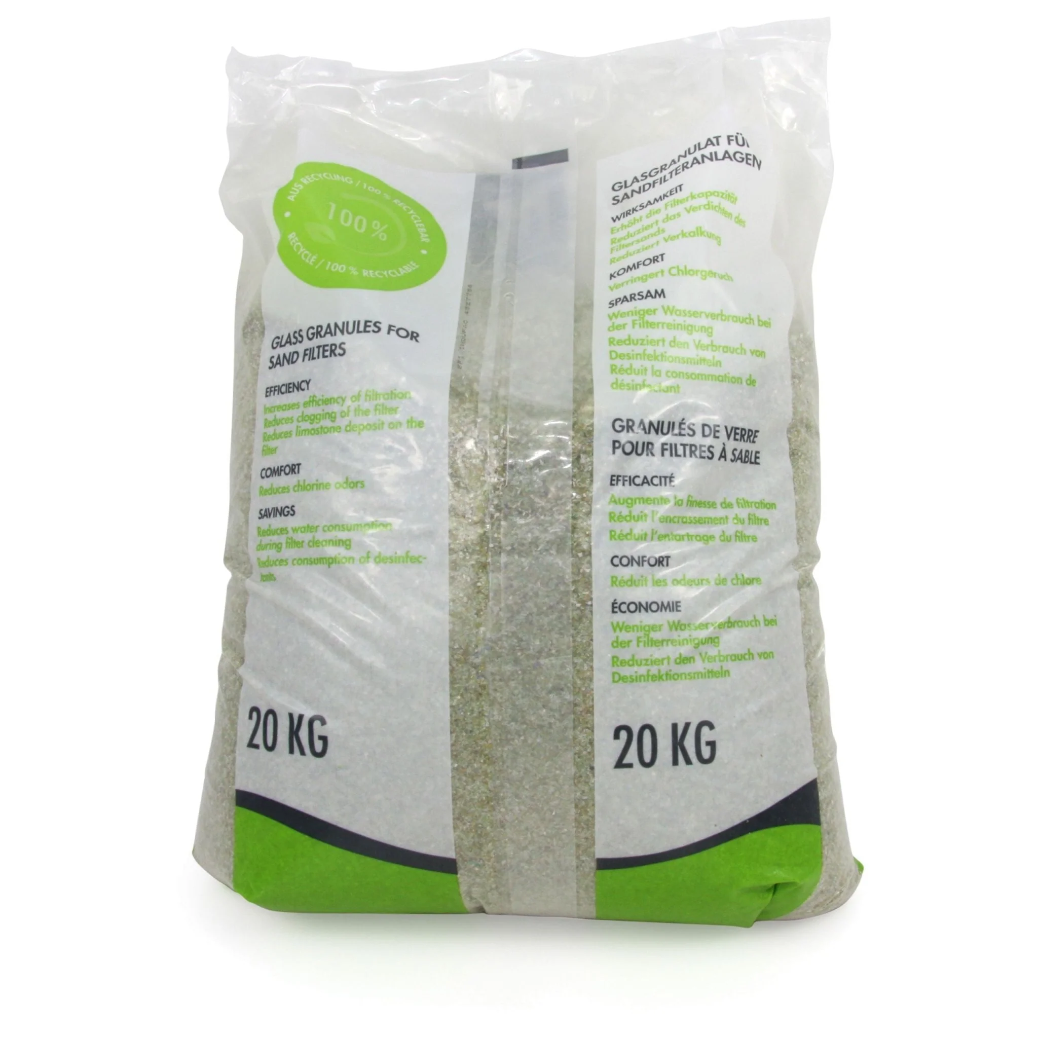20 kg Spezial Glasgranulat für Sandfilteranlagen 0,7 - 1,3 mm Körnung - Image 4