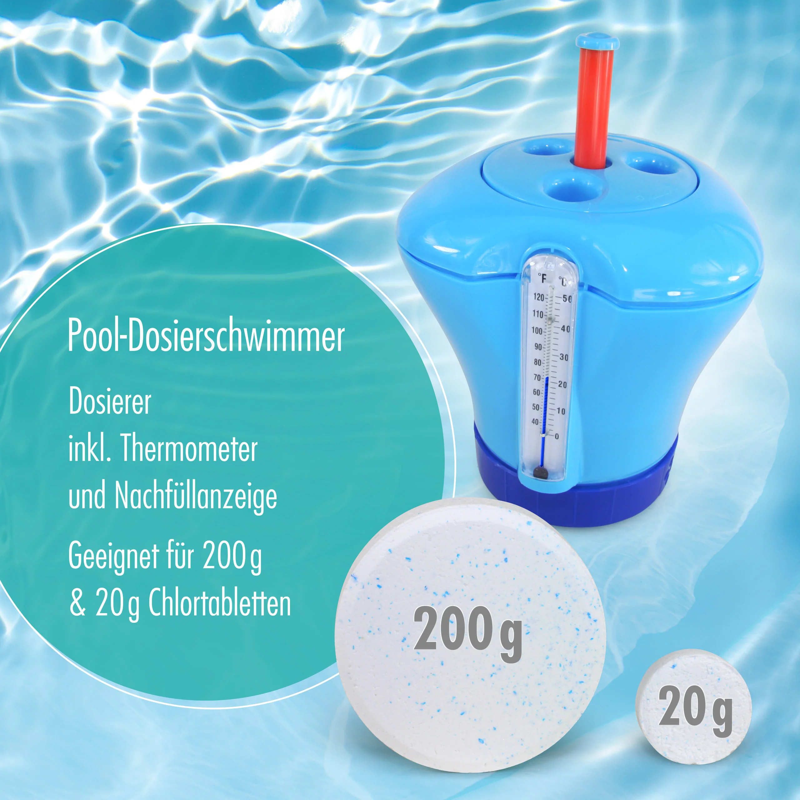 Pool Dosierschwimmer inkl. Thermometer - Image 3